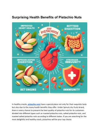 Surprising Health Benefits of Pistachio Nuts