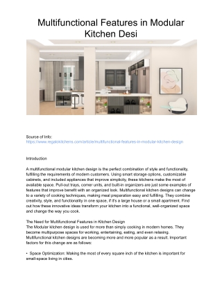 Multifunctional Features in Modular Kitchen Design