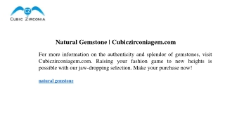 Natural Gemstone  Cubiczirconiagem.com