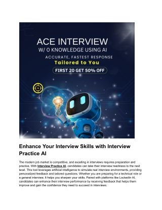 Enhance Your Interview Skills with Interview Practice AI