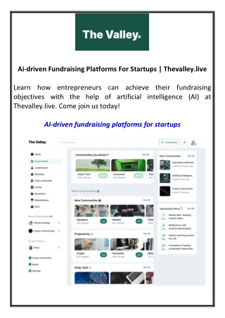 Ai-driven Fundraising Platforms For Startups Thevalley.live