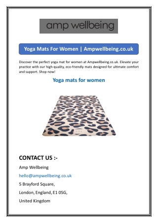 Yoga Mats For Women  Ampwellbeing.co.uk