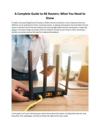 A Complete Guide to 4G Routers
