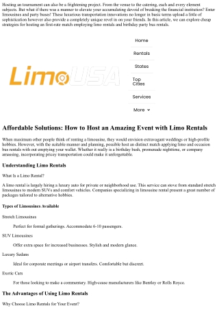 “Affordable Solutions: How to Host an Amazing Event with Limo Rentals”