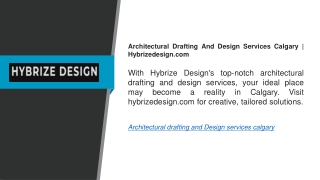 Architectural Drafting And Design Services Calgary Hybrizedesign.com