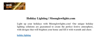 Holiday Lighting  Moonglowlights.com