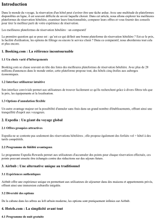 Les meilleures plateformes de réservation hôtelière : un comparatif