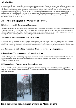 Les fermes pédagogiques à découvrir lors de votre séjour en Massif Central