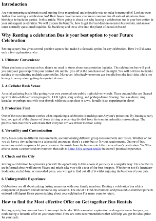 Why Leasing a Party Bus is the Best Choice for the Upcoming Celebration