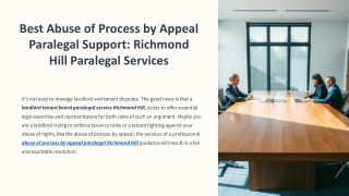 Best Abuse of Process by Appeal Paralegal Support Richmond Hill Paralegal Services