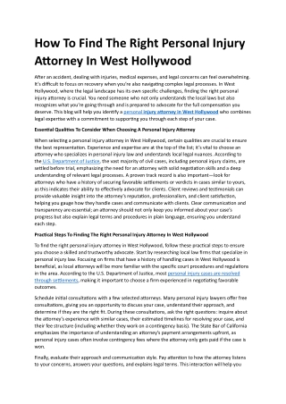 How To Find The Right Personal Injury Attorney In West Hollywood