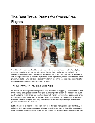 The Best Travel Prams for Stress-Free Flights