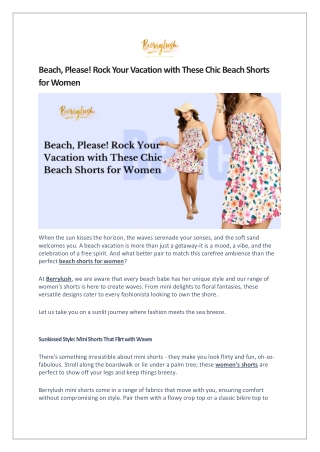 Beach, Please! Rock Your Vacation with These Chic Beach Shorts for Women