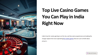 Top Live Casino Games You Can Play in India Right Now