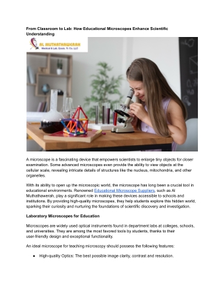 From Classroom to Lab_ How Educational Microscopes Enhance Scientific Understanding