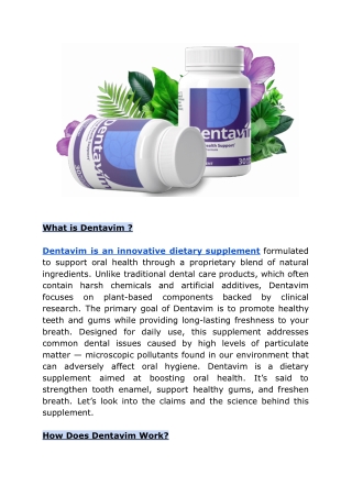 Dentavim-Healthy Teeth and Gums Supplement