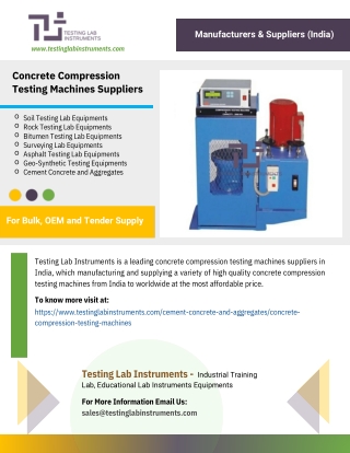 Concrete Compression Testing Machines Suppliers