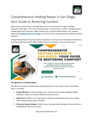 Comprehensive Heating Repair in San Diego2811