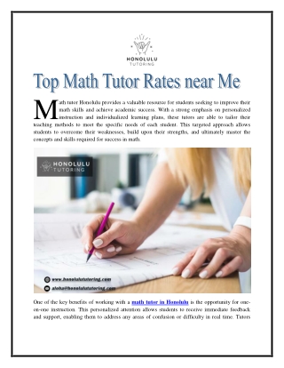 Top Math Tutor Rates Near Me