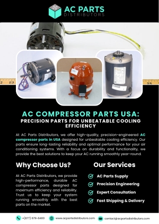 AC Compressor Parts USA Precision Parts for Unbeatable Cooling Efficiency