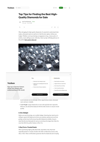 Top Tips for Finding the Best High-Quality Diamonds for Sale