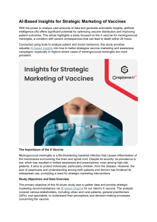 AI-Based Insights for Strategic Marketing of Vaccines
