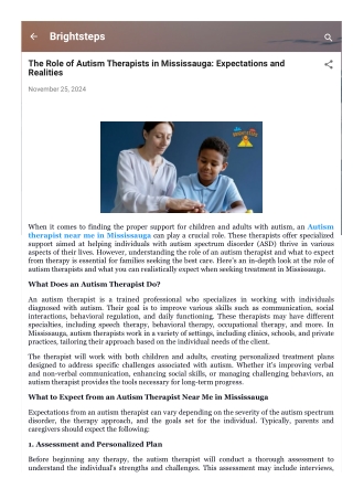 The Role of Autism Therapists in Mississauga: Expectations and Realities