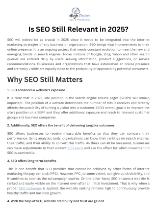 Is SEO Still Relevant in 2025