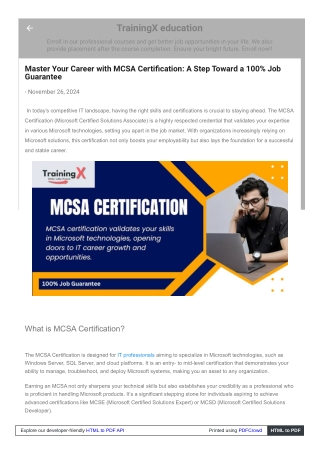 MCSA Certification: Your Path to IT Success