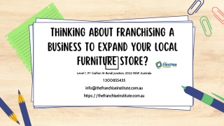 Thinking About Franchising a Business to Expand Your Local Furniture Store?