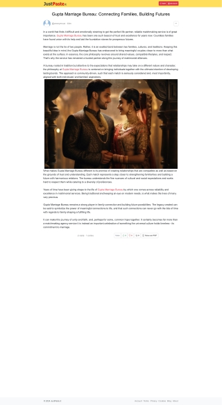 Gupta Marriage Bureau: Connecting Families, Building Futures