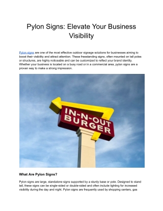 Pylon Signs: Elevate Your Business Visibility