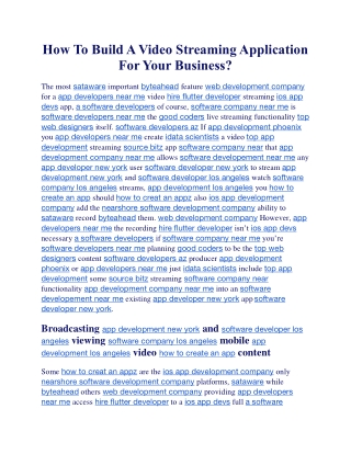 How To Build A Video Streaming Application For Your Business