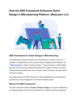 How the DDE Framework Enhances Game Design in Microlearning Platform _ MaxLearn LLC