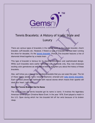 Tennis Bracelets_ A History of Iconic Style and Luxury