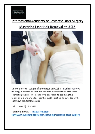 Expanding Your Skills at the Laser Academy