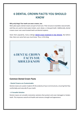 6 DENTAL CROWN FACTS YOU SHOULD KNOW