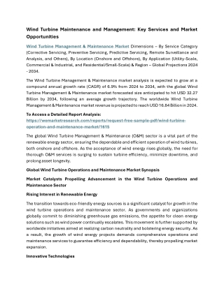 Wind Turbine Management & Maintenance market