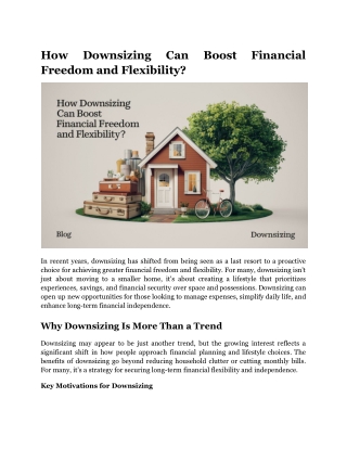 How Downsizing Can Boost Financial Freedom and Flexibility_