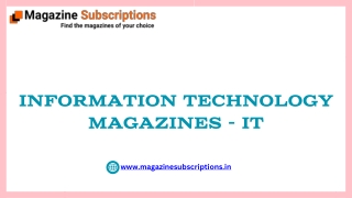 Information Technology Magazines - IT