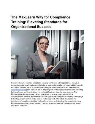 Microlearning for Compliance & ethics Training