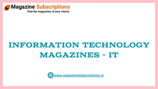 Information Technology Magazines - IT