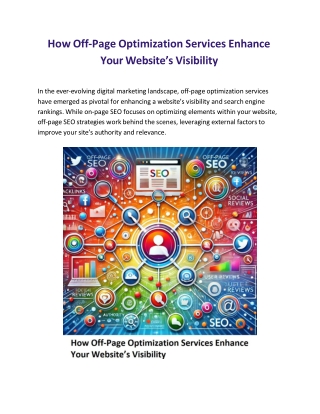 How Off-Page Optimization Services Enhance Your Website’s Visibility