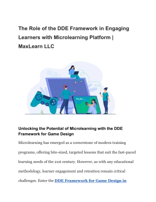 The Role of the DDE Framework in Engaging Learners with Microlearning Platform _ MaxLearn LLC