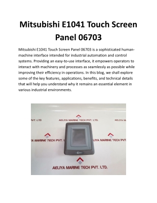 Mitsubishi E1041 Touch Screen Panel 06703