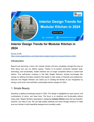 Interior Design Trends for Modular Kitchen in 2024