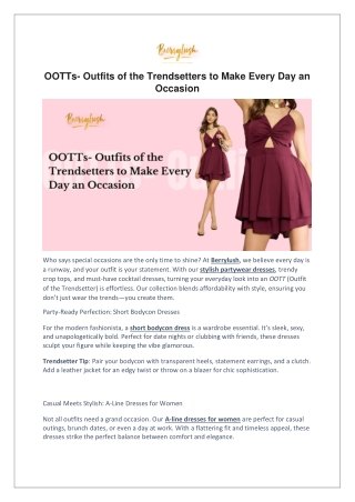 OOTTs- Outfits of the Trendsetters to Make Every Day an Occasion