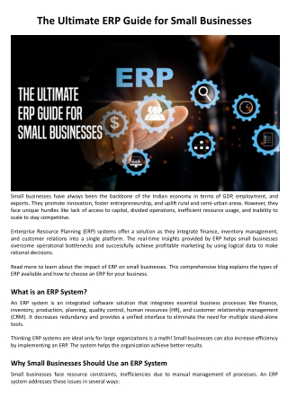 The Ultimate ERP Guide for Small Businesses