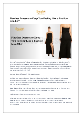 Flawless Dresses to Keep You Feeling Like a Fashion Icon 24/7