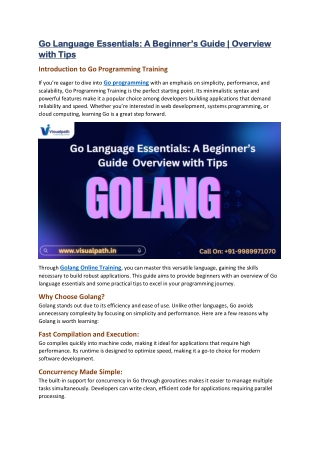 Golang Online Training | Golang Training